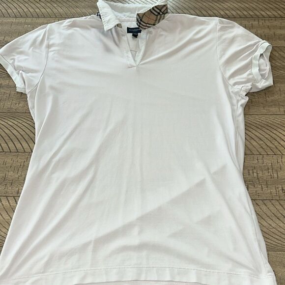 BurberryGolf⛳️Designer🧑🎨 Shirt👚Pale Pink with NovaCheck CollarLuxury Playtime! - Picture 9 of 17